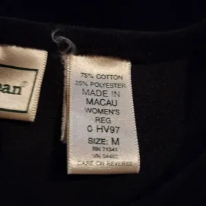 L L Bean Dress Black Stretch Long Sleeve Medium thumbnail 4