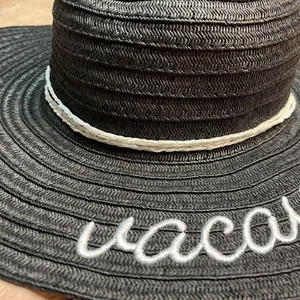 Vacay all day hat! Black. one size. thumbnail 7