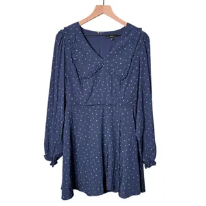 NWT Lulus Sweetie Aura Polka Dot Mini Dress Navy Blue Women’s Size Medium thumbnail 4