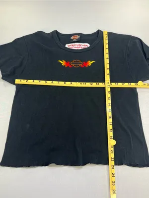 Harley-Davidson Mid-Continent Wichita KS Black Flame Women’s Graphic T-Shirt XL thumbnail 7
