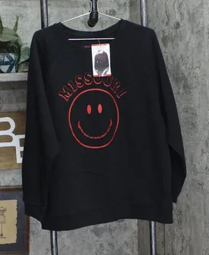 NWT State of Mind Womens Pullover Fleece State Sweatshirt 14316 L Missouri Black thumbnail 1