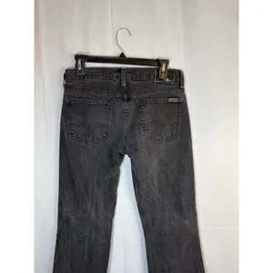 7 For All Mankind Jeans Womens Black Charcoal Wash Straight Leg 32 Inseam thumbnail 5