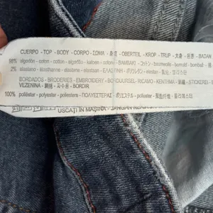 Zara Basic Z1975 Denim Women Blue Embroidered Rose Skinny Jeans Boho Size 4‎ thumbnail 8
