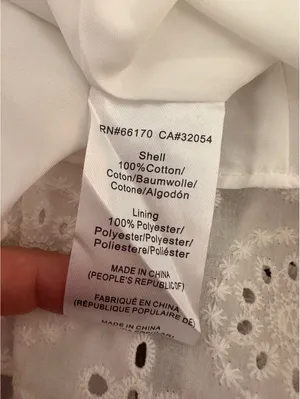 NWT Hutch Anthropologie White Eyelet Cutout Maxi Dress Puff Sleeve Women’s 12 P thumbnail 9