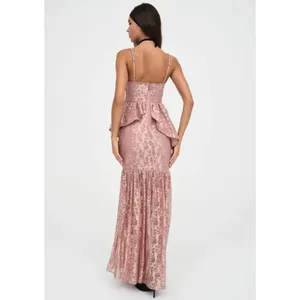 For Love & Lemons Shai Maxi Dress Dusty Pink Size Medium NWT Feminine Romantic thumbnail 9