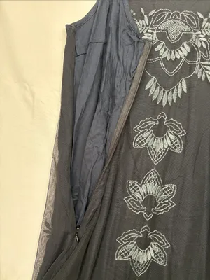Abercrombie & Fitch size medium Black Tank Mini Dress Gray Embroidery bead y2k thumbnail 11