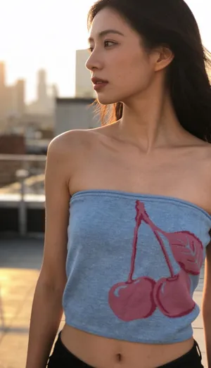 Derek Heart Ultrasoft Cherry Tube Top M NWT thumbnail 1