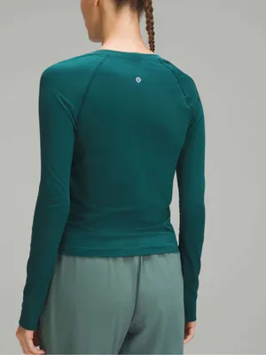 Lululemon Swiftly Tech Long Sleeve Shirt 2.0 Race Length Storm Teal Green Size 4 thumbnail 2