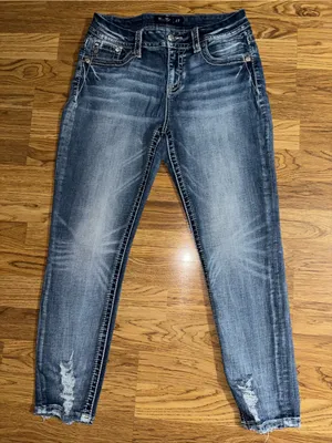 Miss Me Curvy Ankle Skinny Jeans Women’s Waist Size 27 Length 26 Distressed READ thumbnail 1