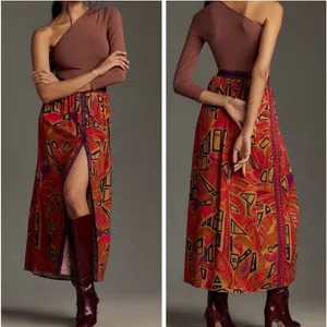 Anthropologie Farm Rio Cool‎ Tropical Button Down Maxi Skirt Women's Small NWOT thumbnail 2