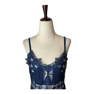 Foxiedox Dress Women Medium Blue Silver Lace‎ Bravo Zulu Midi Party Cocktail thumbnail 4