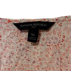 Banana Republic Womens Midi Dress Ruched Sleeve Dainty Floral V-Neck Summer XL thumbnail 5