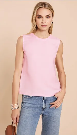 NWT CAARA Ona Top Size XL Linen Few Moda tank blouse light pink thumbnail 1