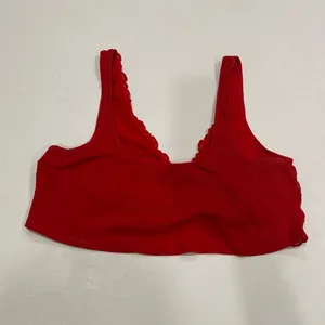 Aerie Lace Bralette Large Red Floral Lace V Neck Soft Stretch thumbnail 2
