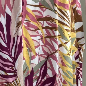 Lush Clothing Tropical Palm Leaf Print Maxi Dress Pink Yellow Small thumbnail 6