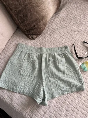 Gap gauze, cotton pull on elastic waist casual beach shorts L thumbnail 6