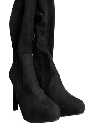Black High Heeled Tall Boots‎ Black Size 7 thumbnail 1