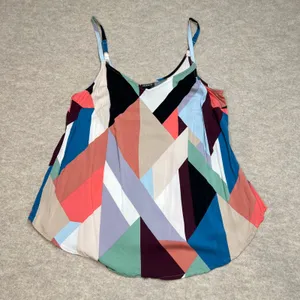 Torrid Geometric Colorblock Camisole Top Womens Sz 0 Multicolor V-Neck‎ Cami EUC thumbnail 1