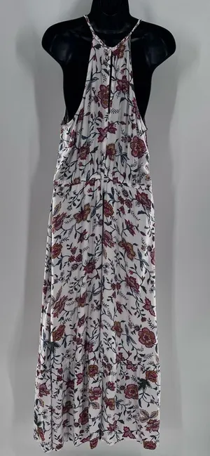 Old Navy Women’s Multicolor Floral Print/White Background Maxi Sleeveless Dress thumbnail 1