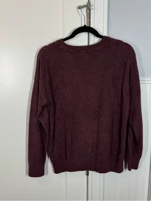 Barefoot Dreams Cozy‎ Chic Sweatshirt sweater size small tall Maroon red purple thumbnail 6