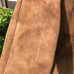 Vintage Suede Double Breasted Coat with Fur Collar M/L thumbnail 14