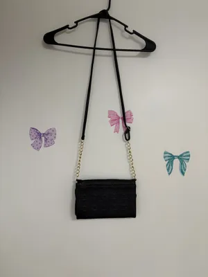 Jessica Simpson black quilted crossbody phone wallet purse. thumbnail 4