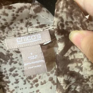 FINAL MARKDOWN Chicos Sheer Brown Patterned Women's Jacket 3 xl thumbnail 5