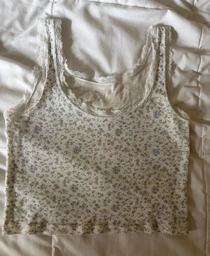 Brandy Melville Floral Lace Tank Top thumbnail 1