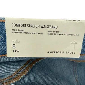 American Eagle Size 8 29 Jean Denim Mom Shorts New with Tags Stretch Waistband thumbnail 5