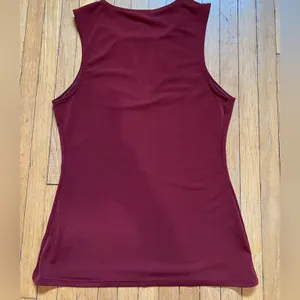 Express halter style fitted top. Burgundy in color. thumbnail 4
