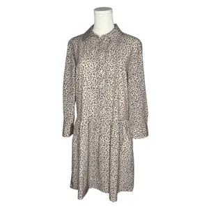 Tuckernuck Hayes Beige Brown Leopard Print Drop Waist Mini Shirt Dress thumbnail 2