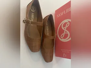 NWT Sam & Libby Women’s Fredi Tan Textured Mary Jane Flats with Buckle thumbnail 7