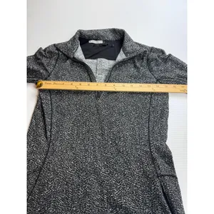 Lululemon Athletica quarter Zip Pullover Long Sleeve Top Womens‎ Black Pattern 4 thumbnail 3