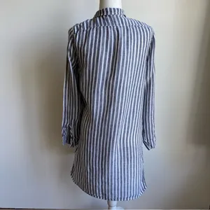 CP Shades Linen Striped Shirt Dress Full Button Down thumbnail 3