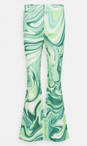 Green Flare Pants Size XS thumbnail 1