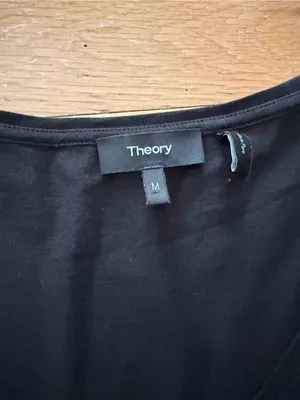 Theory Long Sleeve Black Tee Size M Organic Pima Cotton thumbnail 3