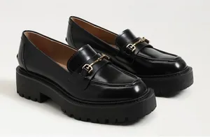 Sam Edelman sz 9 Women Laurs Leather Chunky Slip On Loafers Academia Retro Work thumbnail 1