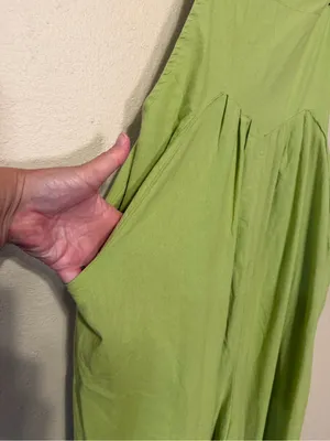 BiBi Sleeveless Linen Cotton Pockets Loose Wide Leg Jumpsuit Size Large thumbnail 4