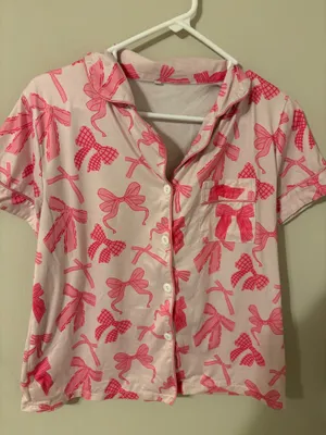 Bow matching pajama set Pink thumbnail 1