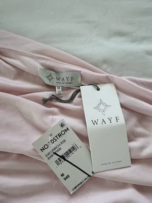 NWT WAYF baby pink one shoulder dress size M thumbnail 4