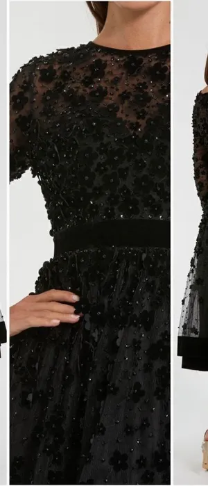 Mac Duggal Embellished Illusion Fit & Flare Dress 67007 Black thumbnail 1