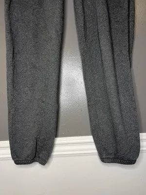 Aerie Sweatpants Womens Large Gray French Terry Jogger Lounge Cuffed Drawstring thumbnail 4