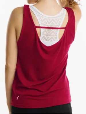 Zyia Active Women's cranberry red active yoga workout top flowy‎ size small thumbnail 1