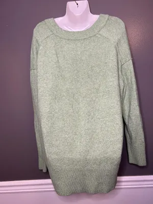 Aerie Sweater Womens Medium Green V Neck Relaxed Knit Pullover Cozy Oversized thumbnail 6