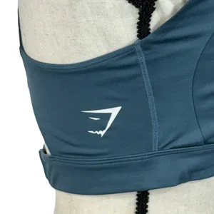 Gymshark Medium Racerback Sports Bra Adjustable Padded Cups Pullover Mesh Teal thumbnail 3