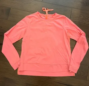 Lululemon Run Warm-Up Crewneck Pullover Coral Pink Size 8 Long Sleeve - C11-632 thumbnail 1