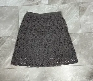 Solitaire Ravi Khosla Skirt Size S Cotton Lace Grey Elegant Gothic Crochet Midi Office thumbnail 1