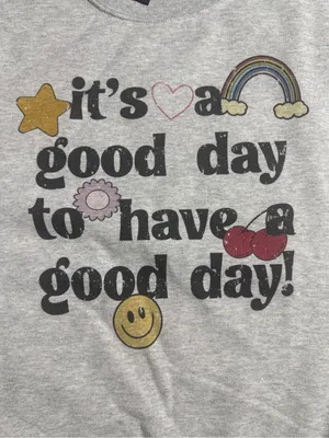 Gildan Light Gray "It's a Good Day" Graphic Crewneck Sweatshirt thumbnail 5