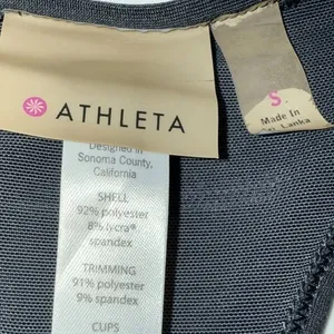 ATHLETA Black Racerback Tank Built In Bra Back Pockets Stretch Size Small‎ thumbnail 8