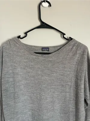 PATAGONIA | Heather Gray Wool Knit Dress Sz XL thumbnail 2